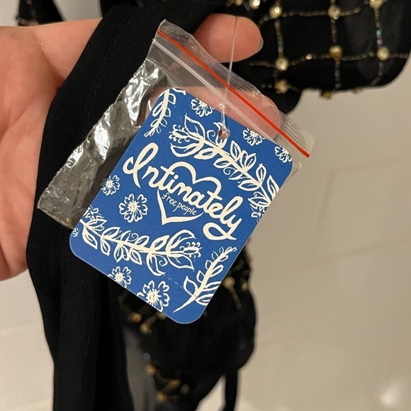 NWT Free People Bling Bling Cha Ching Rhinestones Studded Embellished Bodysuit - Picture 3 of 10